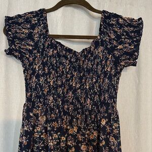 SHEIN Navy Floral Maxi Dress